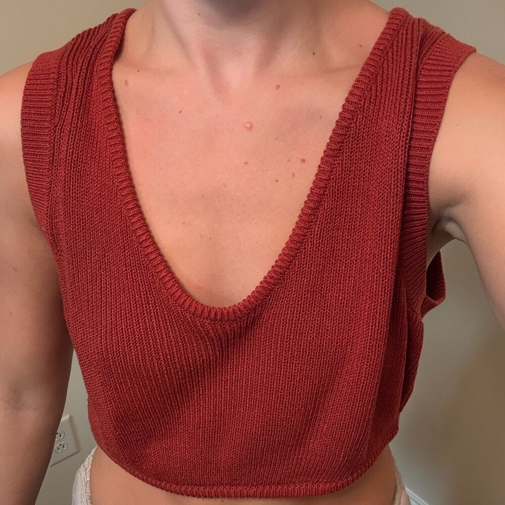 Free People Woven Burgundy Crop-Top